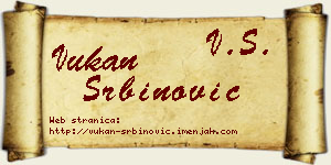Vukan Srbinović vizit kartica